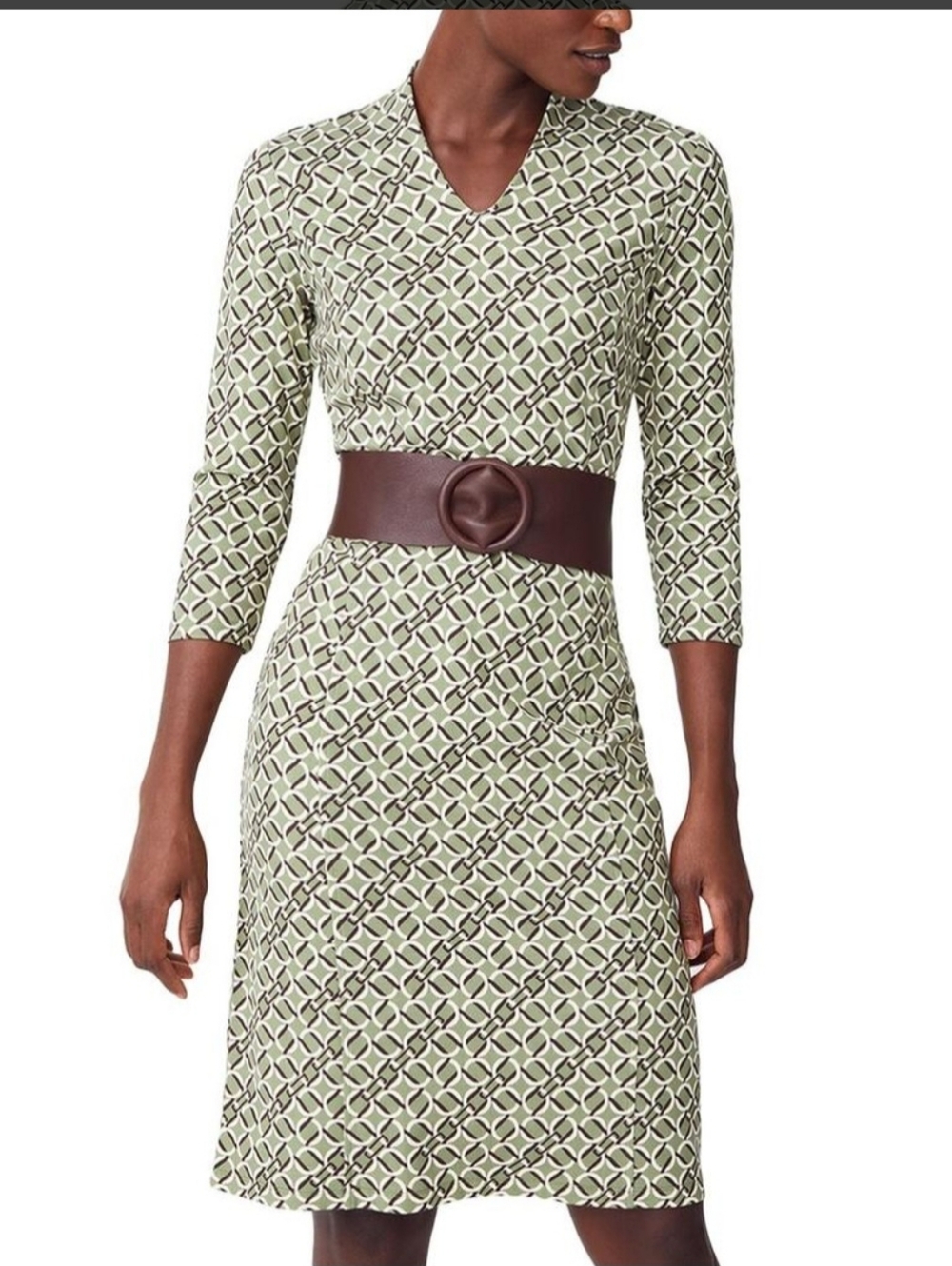 J. McLaughlin Ivana Geometric 3/4 Sleeve Women's Dress Size: M